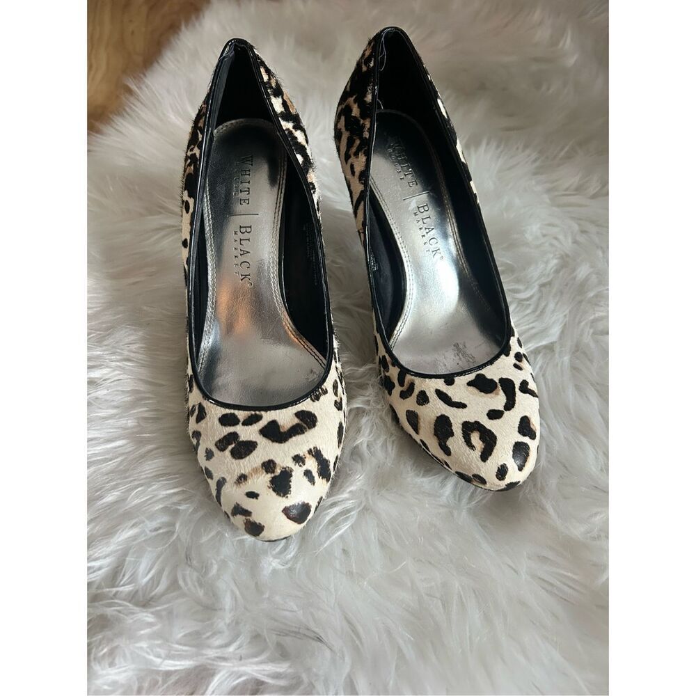 White House, black market animal print stiletto pumps size 7 and 4 inch heel
